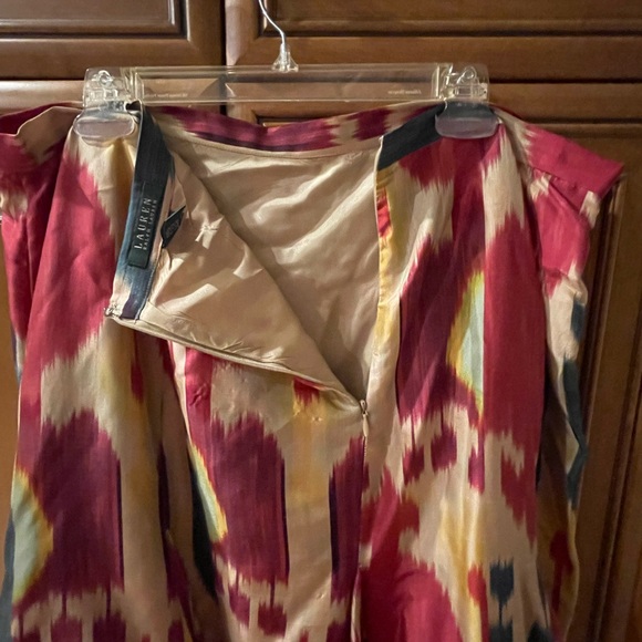 LRL Ralph Lauren IKAT Maasai SILK Skirt Women’s Plus SIZE 18 Abstract Skirt - Picture 8 of 11